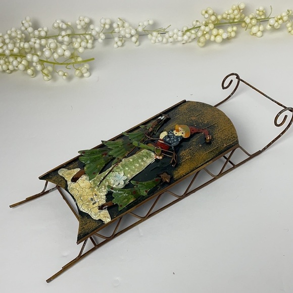 Sleigh Metal Wall Hanging Christmas Decor Snowman by Ganz - Picture 8 of 10